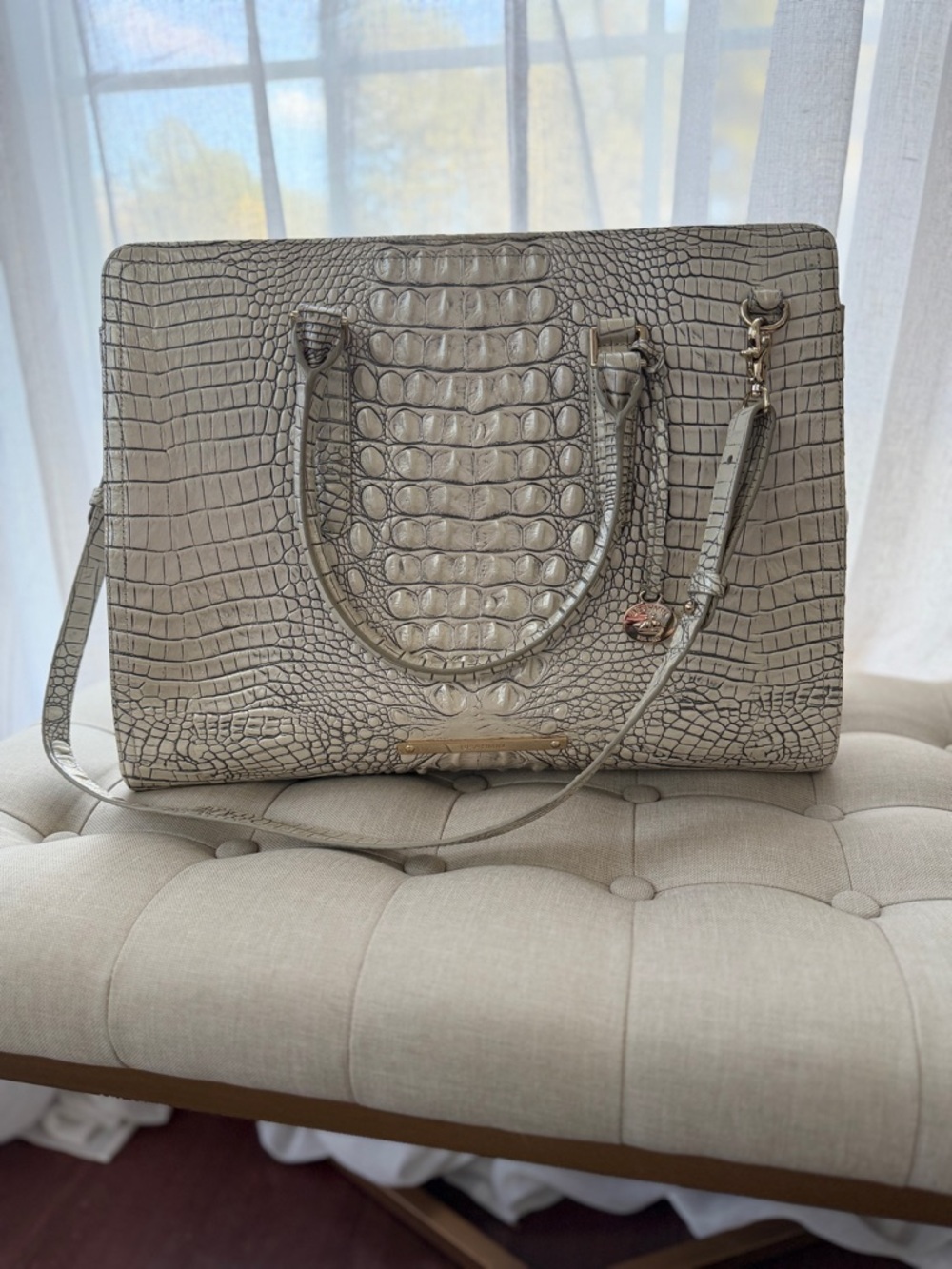 Brahmin Finley Caryall Satchel in Moonrise Melbourne